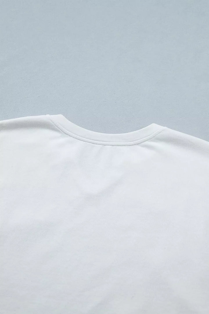 Patriotic star-patch mineral-washed notched-neck tee