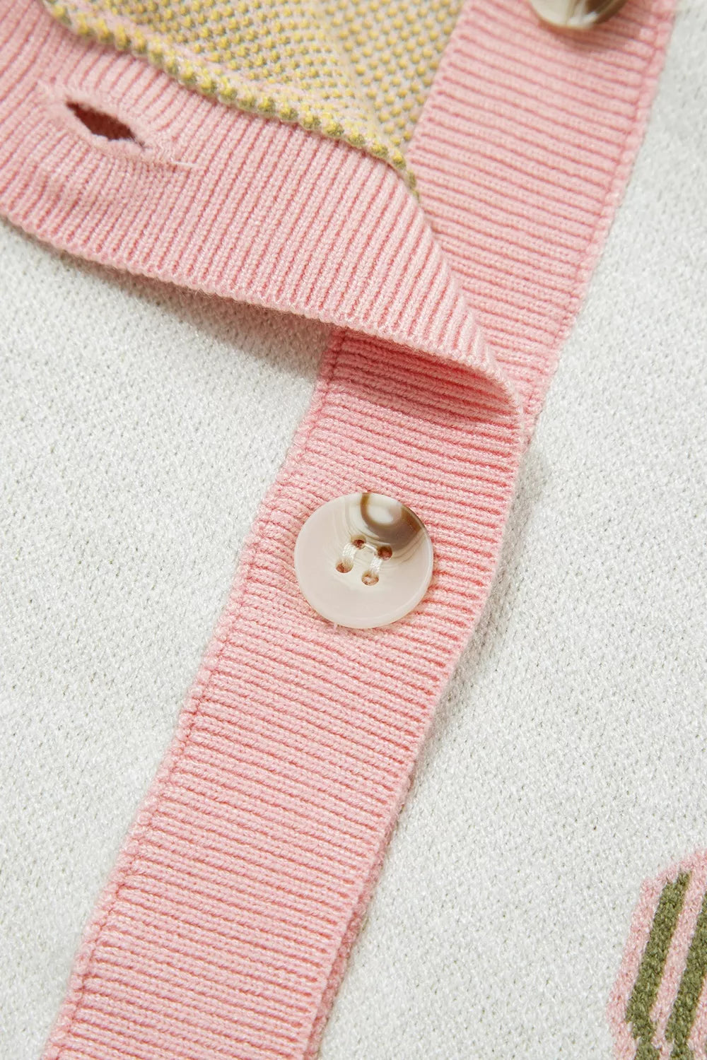 Cactus knit button-front sweater vest with contrast trim