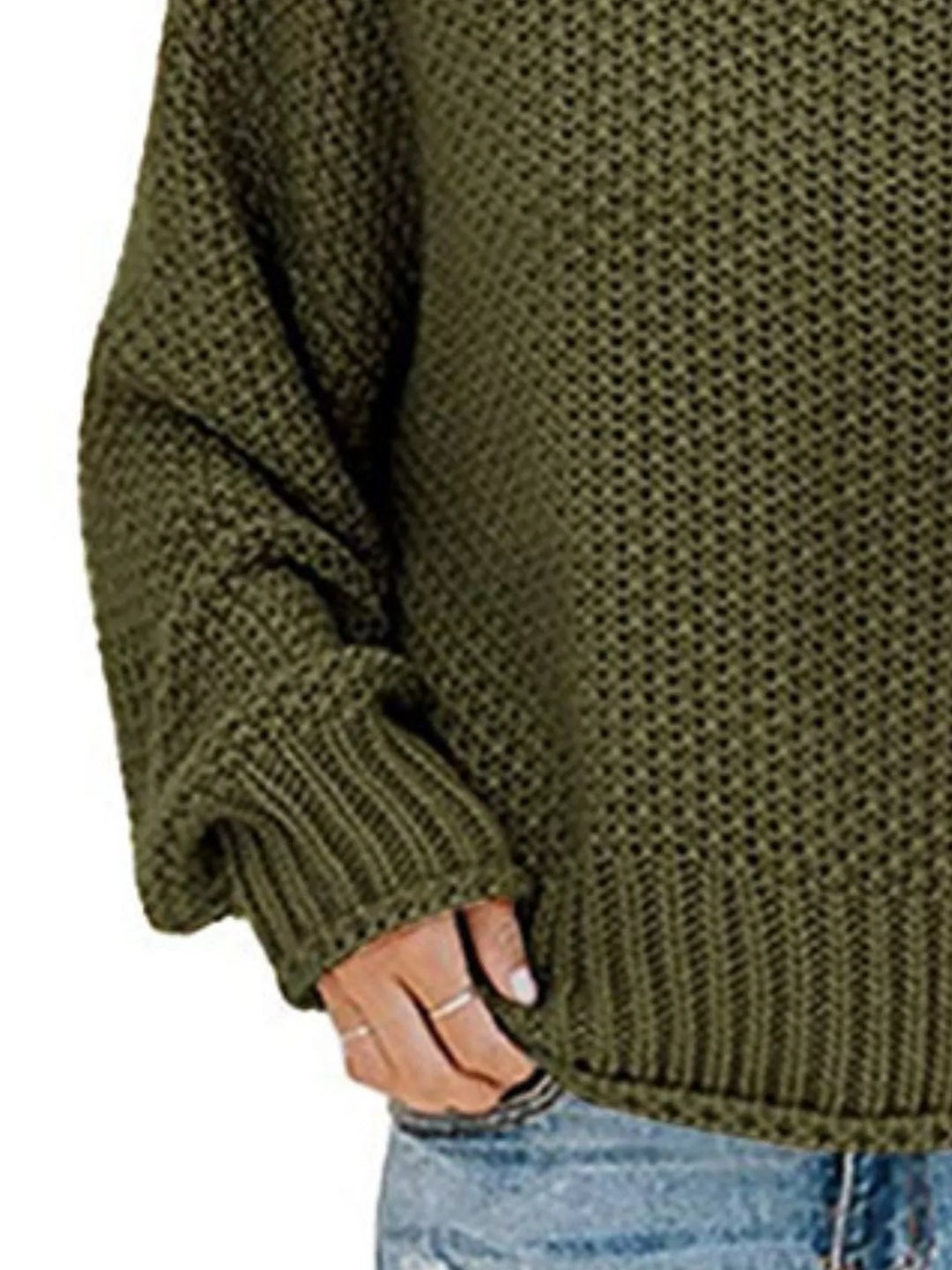Oversized chunky knit turtleneck sweater