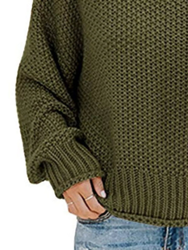Oversized chunky knit turtleneck sweater