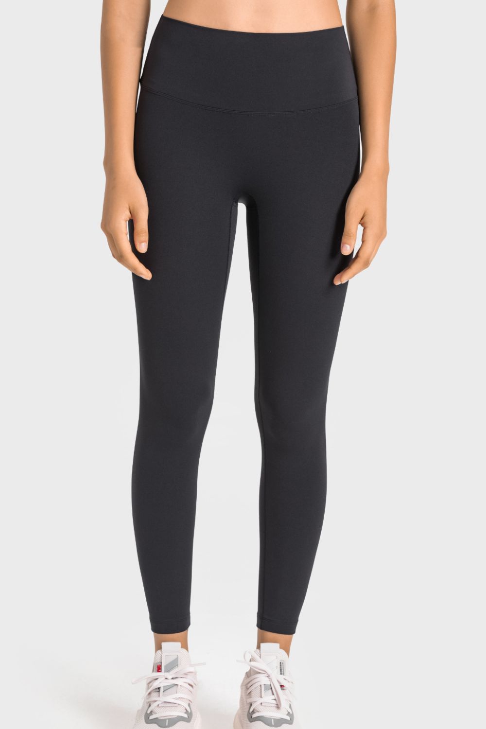 High-rise wide waistband ankle-length yoga leggings