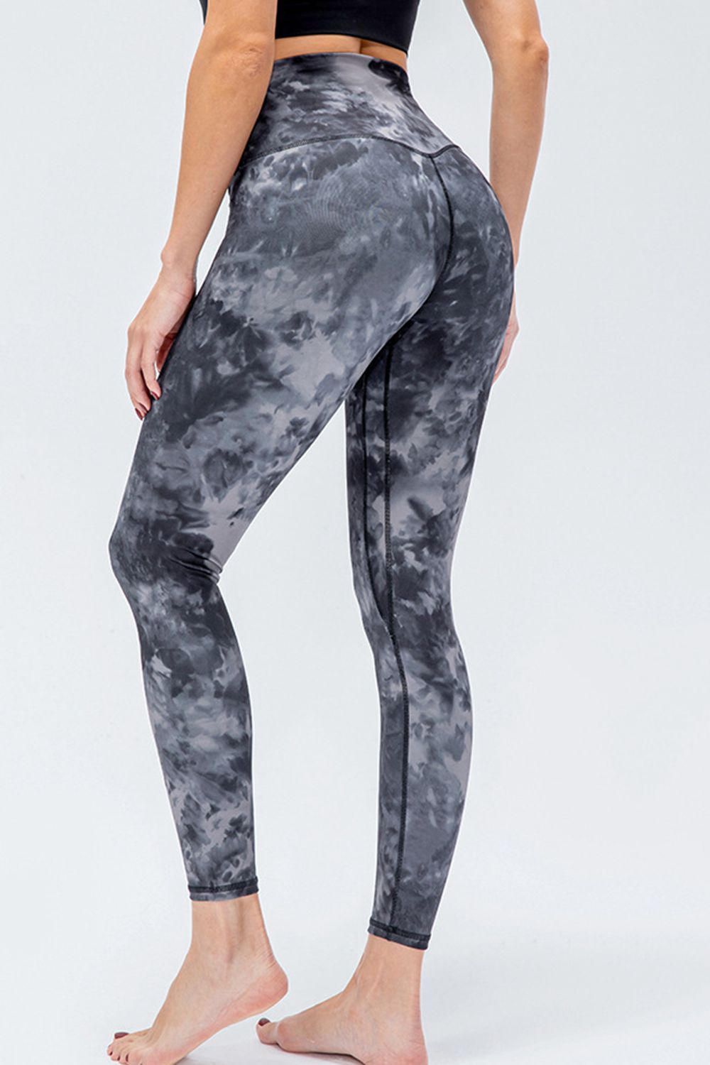 Gray Wide waistband high-rise full-length active leggings