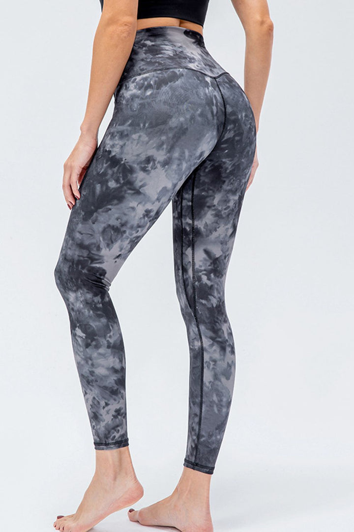 Gray Wide waistband high-rise full-length active leggings