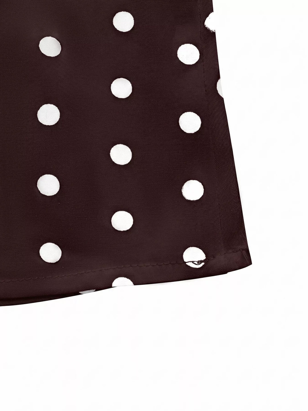 Polka dot square neck peplum cami with tie back
