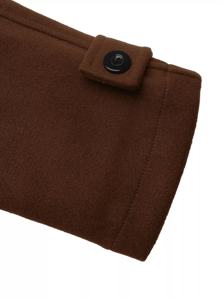 Single-breasted raglan sleeve wool-look jacket