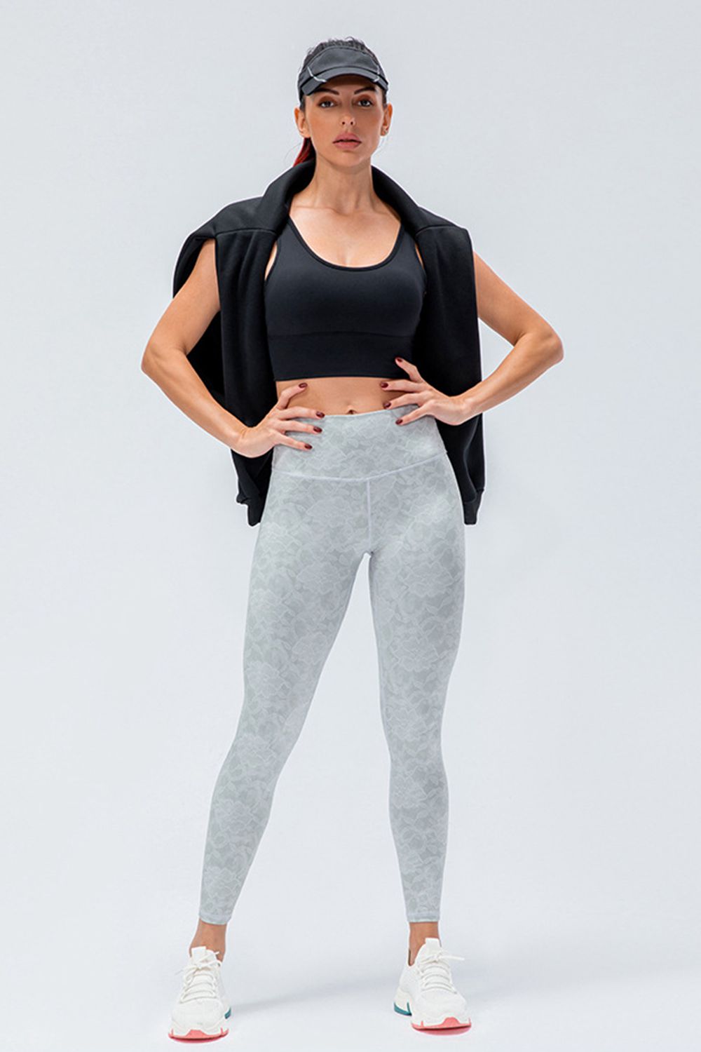Wide waistband high-rise full-length active leggings