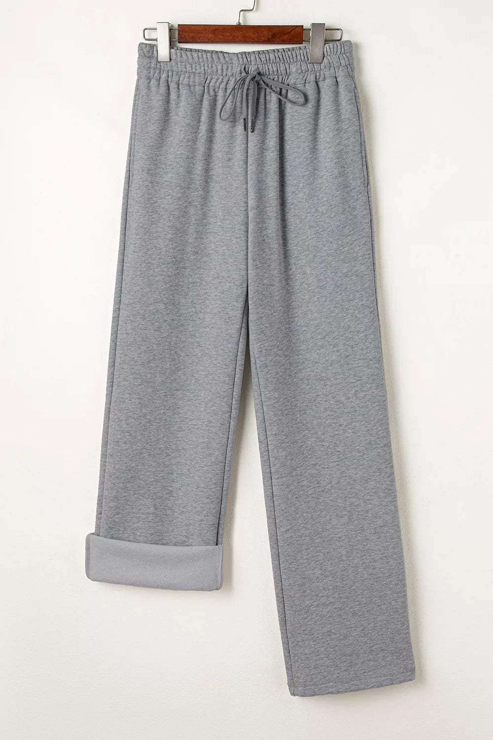 Drawstring straight-leg lounge pants with side pockets