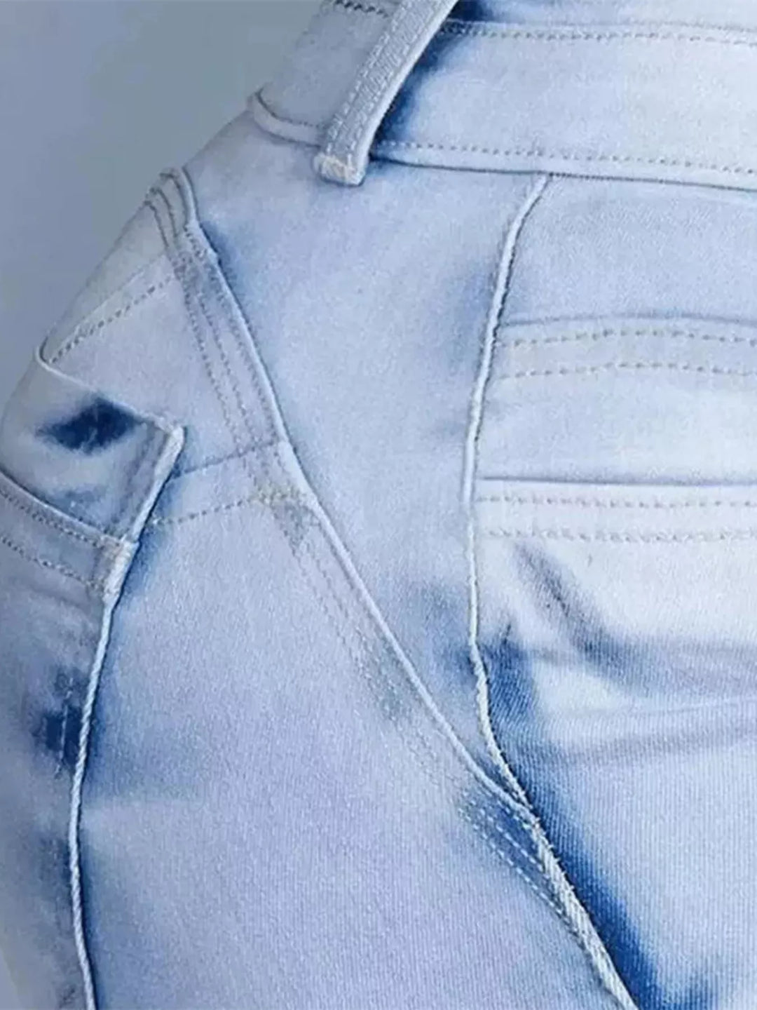 High-rise stretch flare jeans with double-button waist
