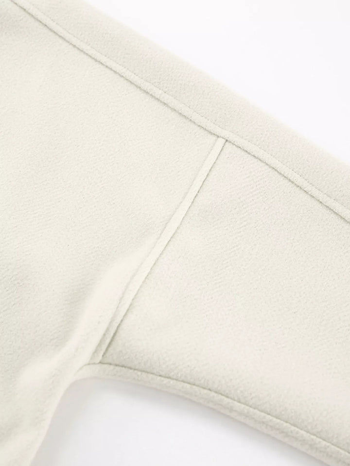 Dropped-shoulder open-front cropped jacket with shawl collar