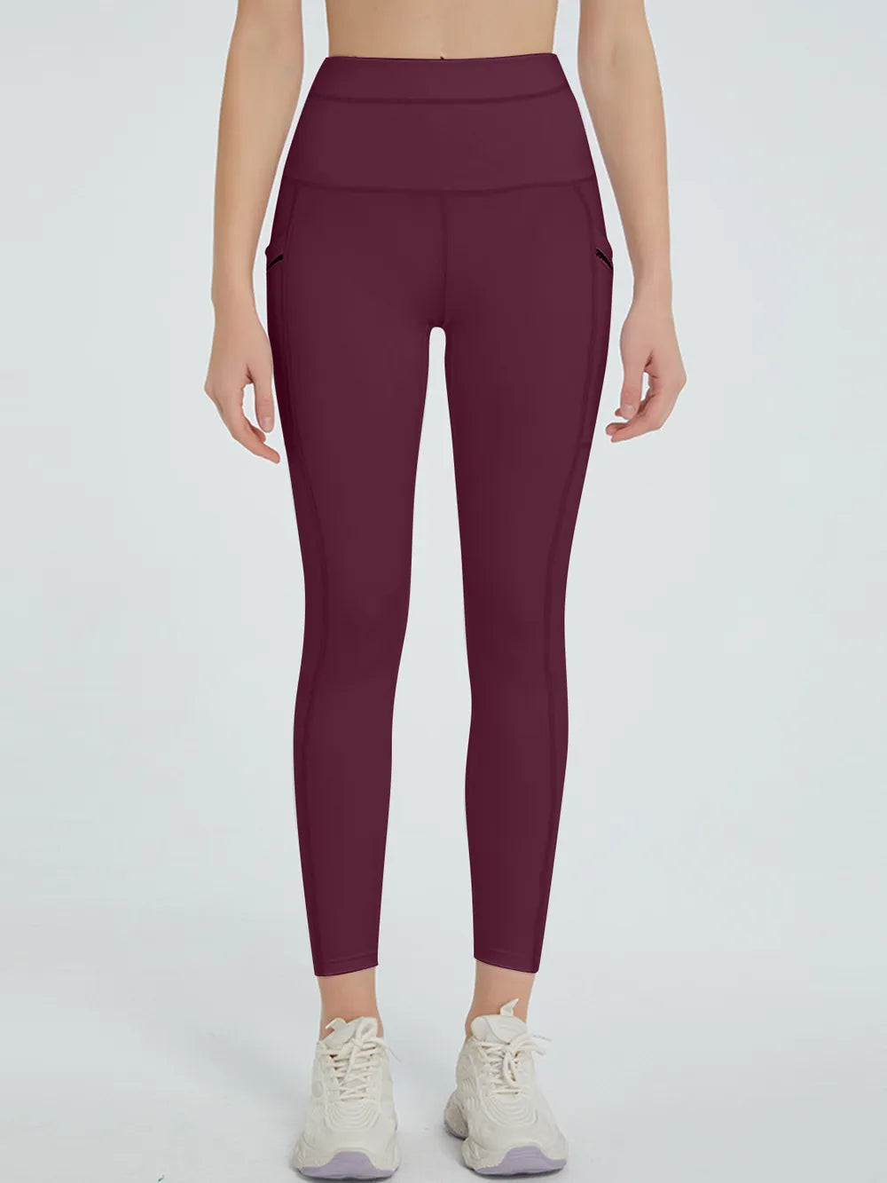 High-waist active leggings with side phone pockets