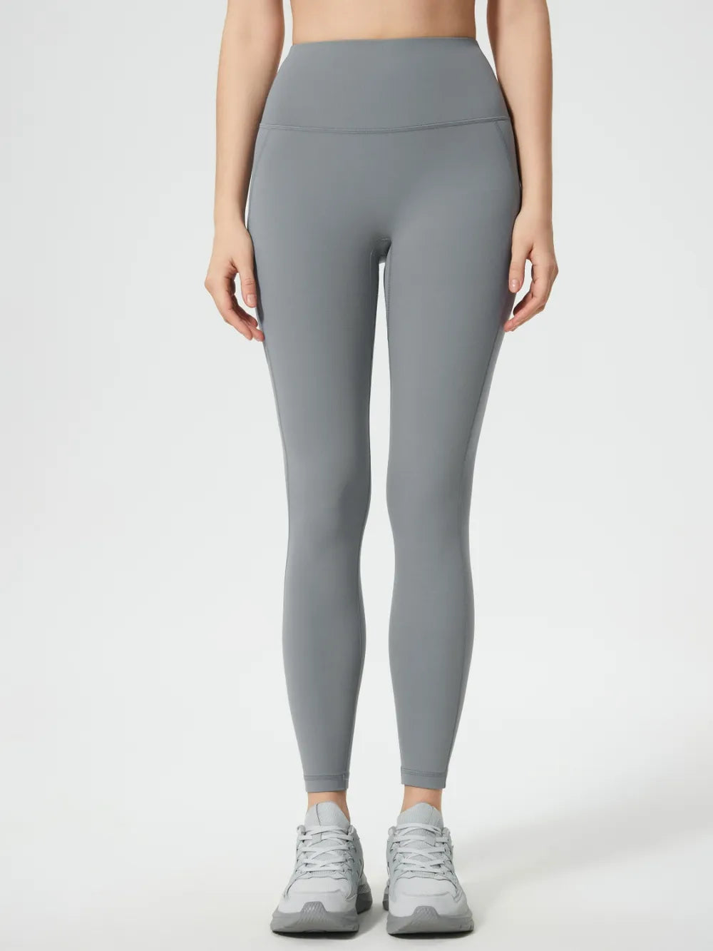 Gray Wide waistband high-rise active leggings