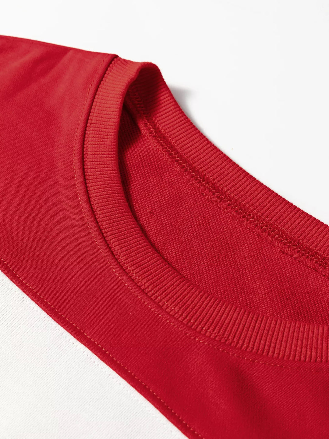 Colorblock drop-shoulder oversized crew neck sweatshirt