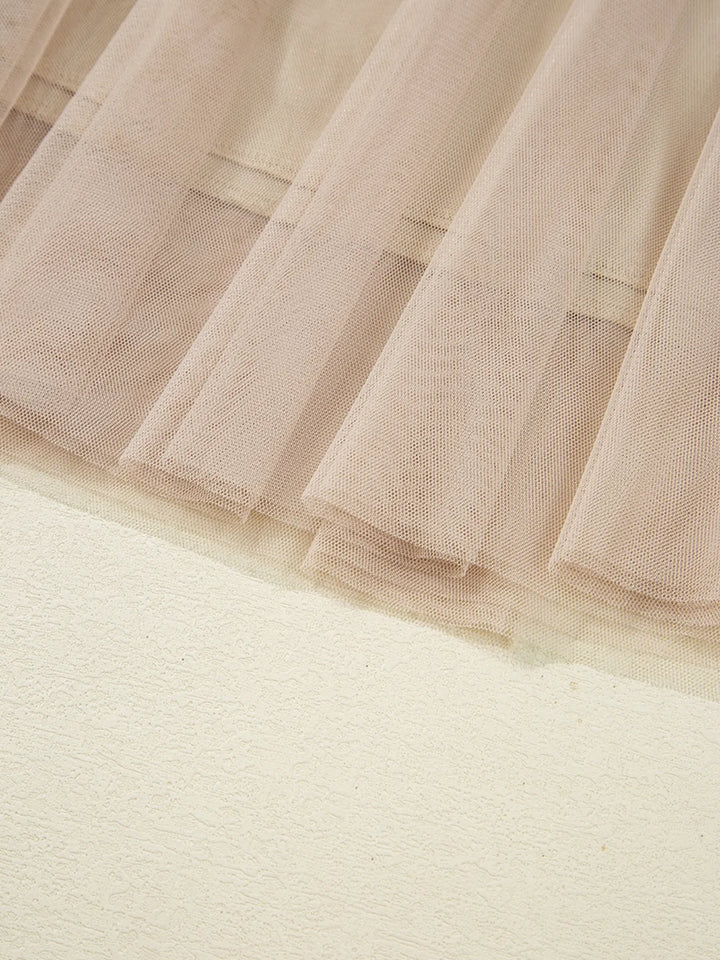 High-waist pleated flowy midi skirt