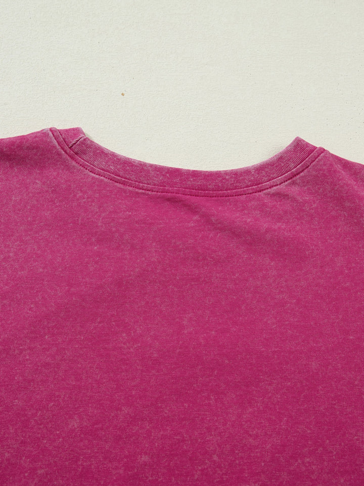 Mineral wash USA 1776 graphic oversized cotton tee