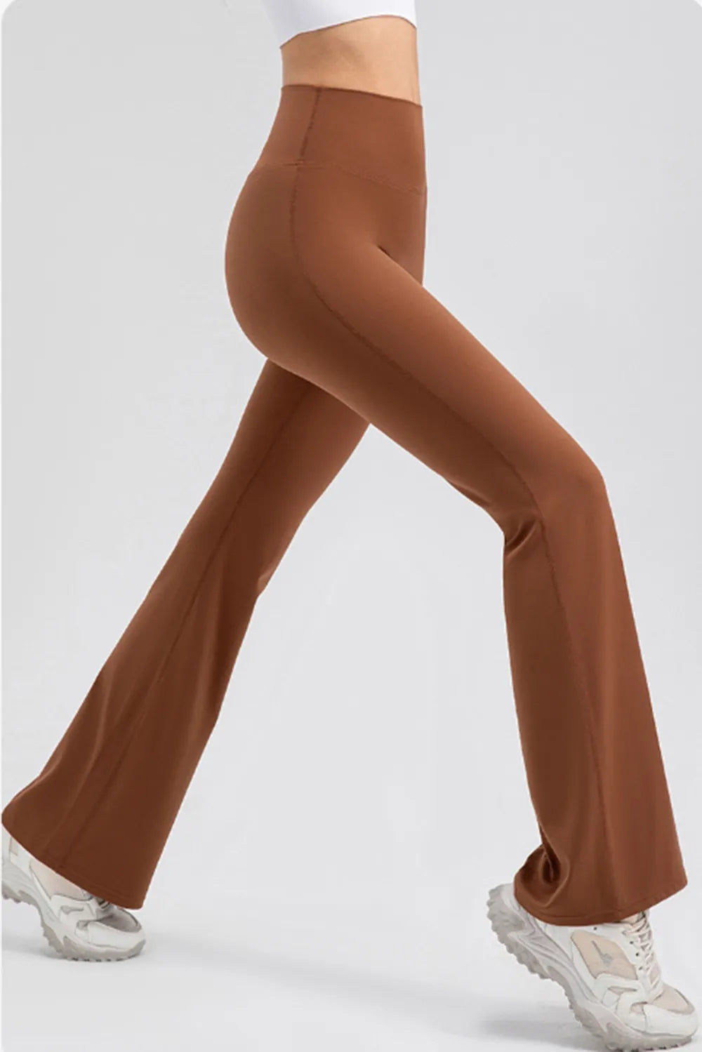 Wide waistband high-waist bootcut flare leggings