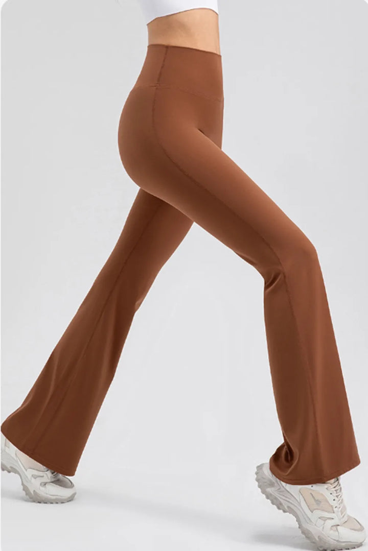 Wide waistband high-waist bootcut flare leggings