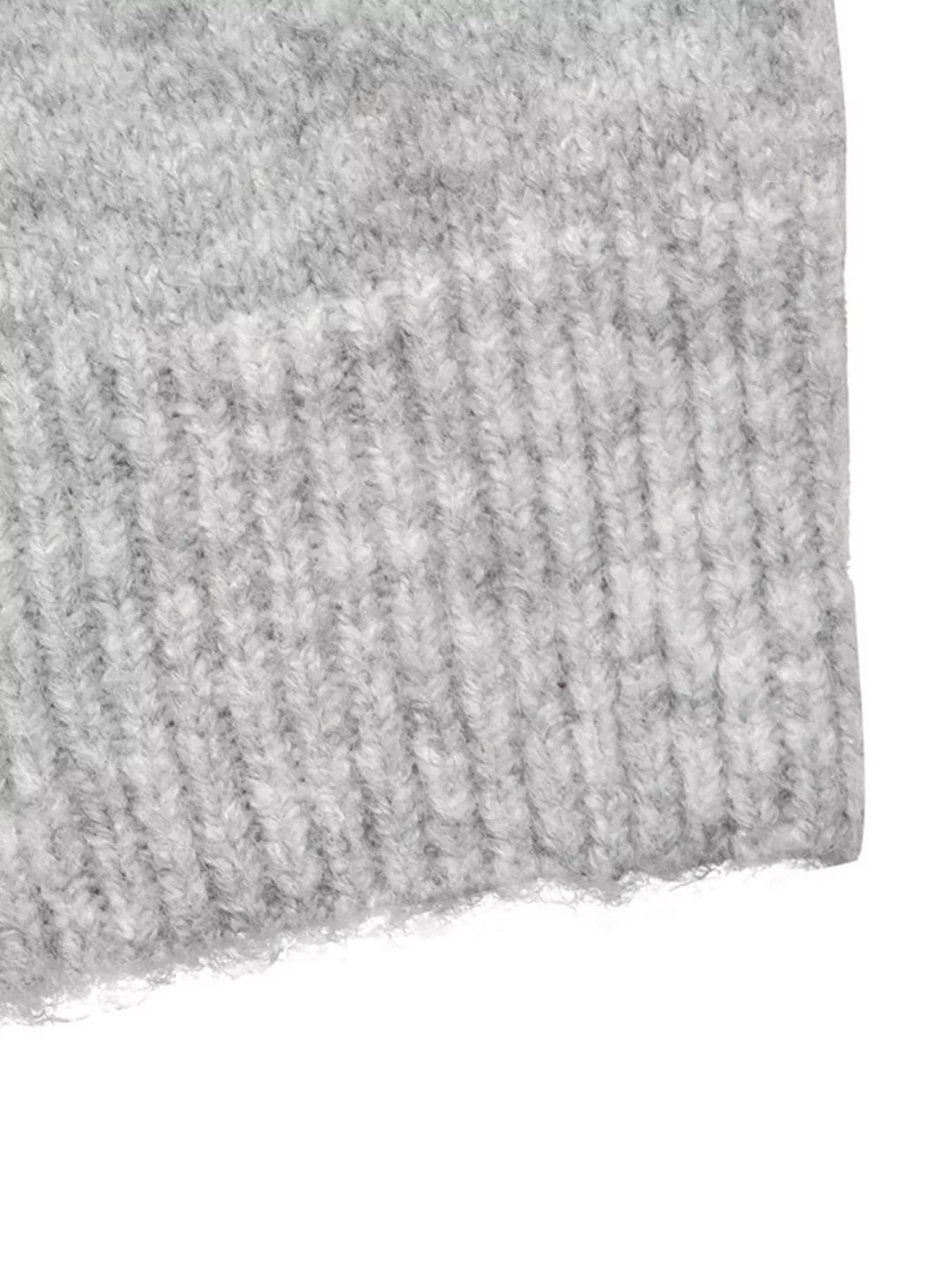 Brushed knit button-down cardigan with ribbed crew neck