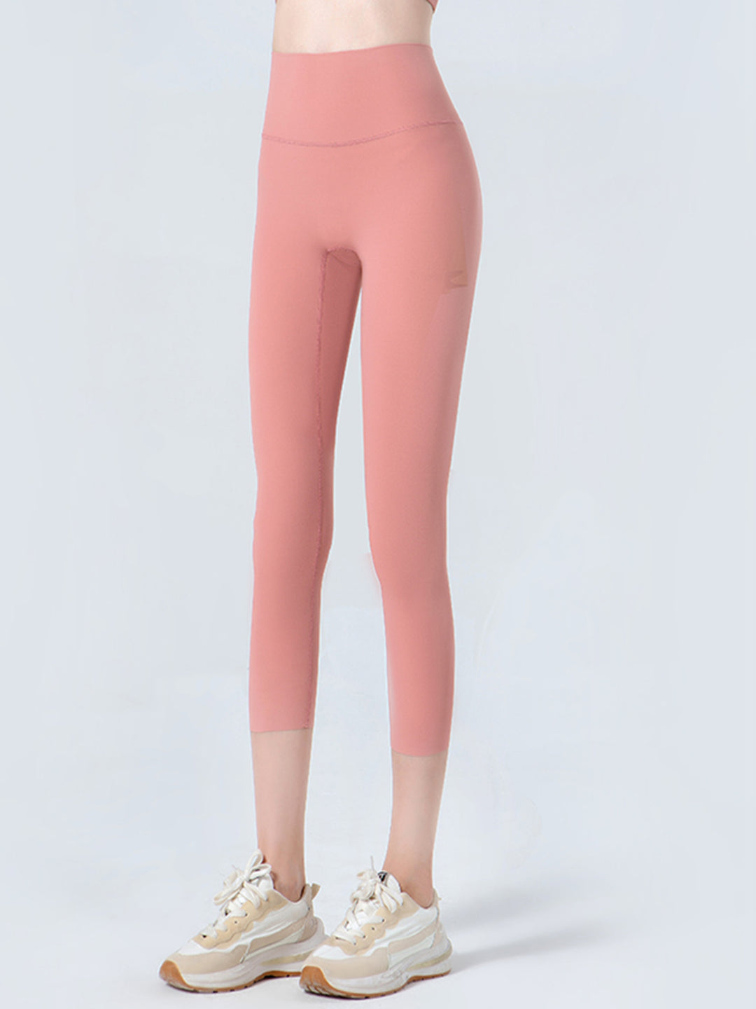 Wide waistband high-rise cropped workout leggings