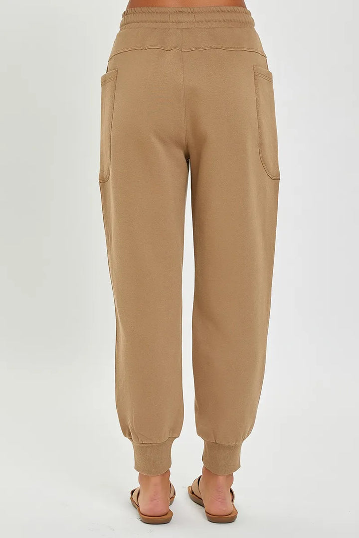High-rise relaxed jogger pants with drawstring waist
