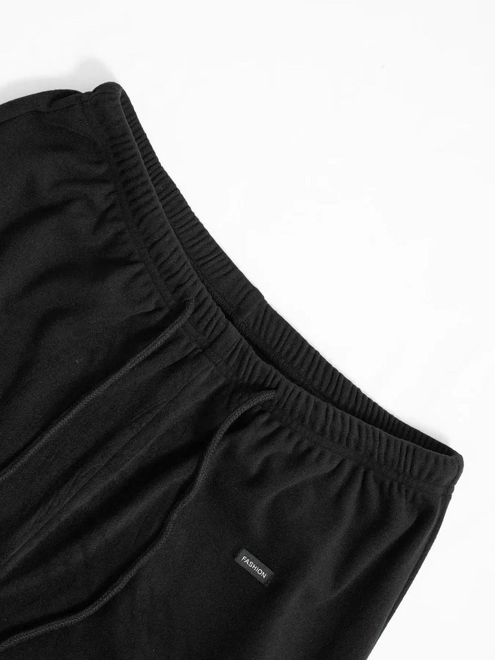 Wide-leg drawstring pants with elasticized waist