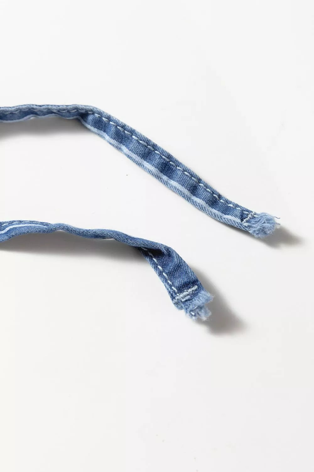 Striped chambray wide-leg pants with drawstring waist