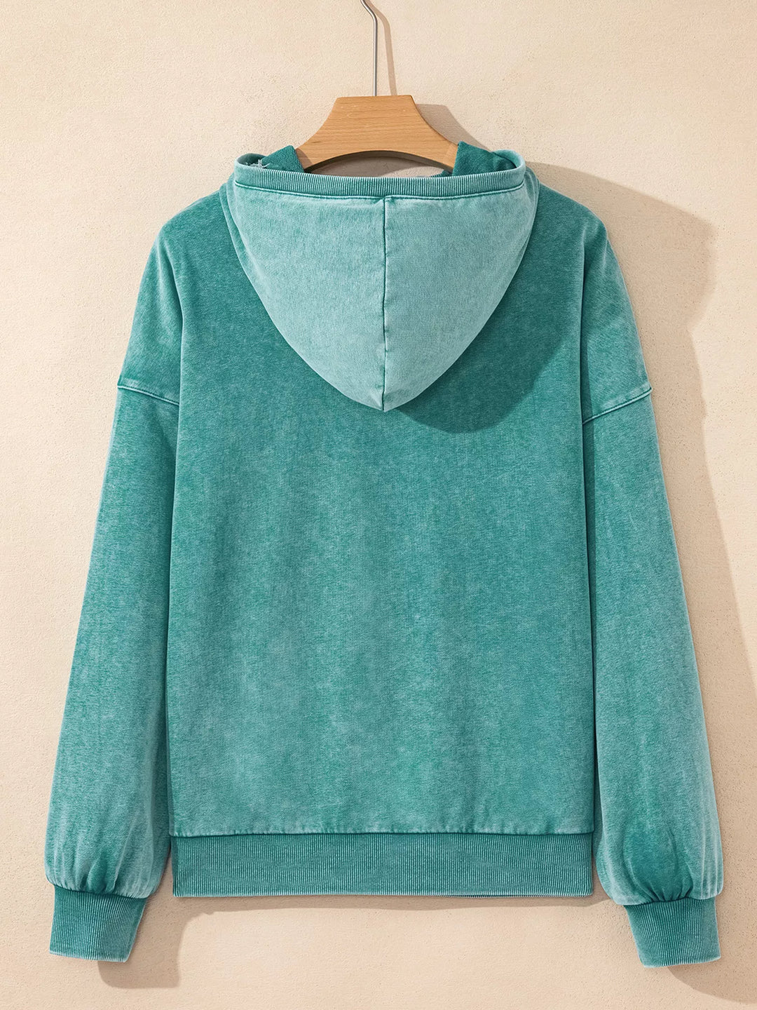 Mineral wash half-zip pullover with kangaroo pocket