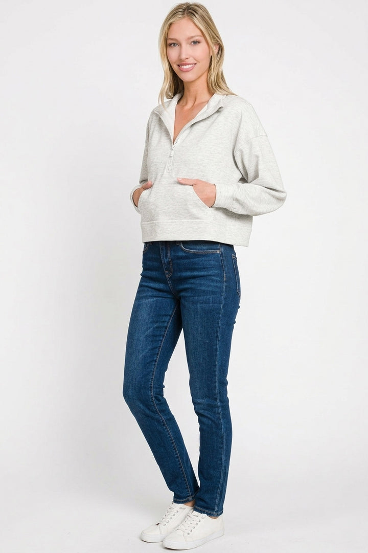 Scuba half-zip pullover sweatshirt with kangaroo pocket