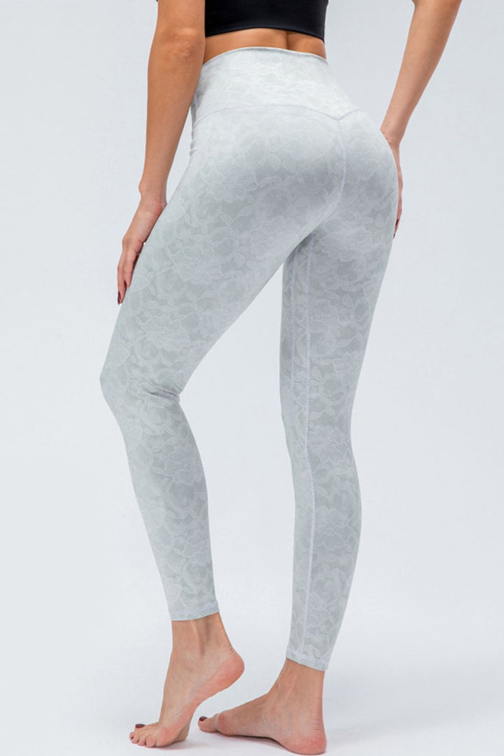Wide waistband high-rise full-length active leggings