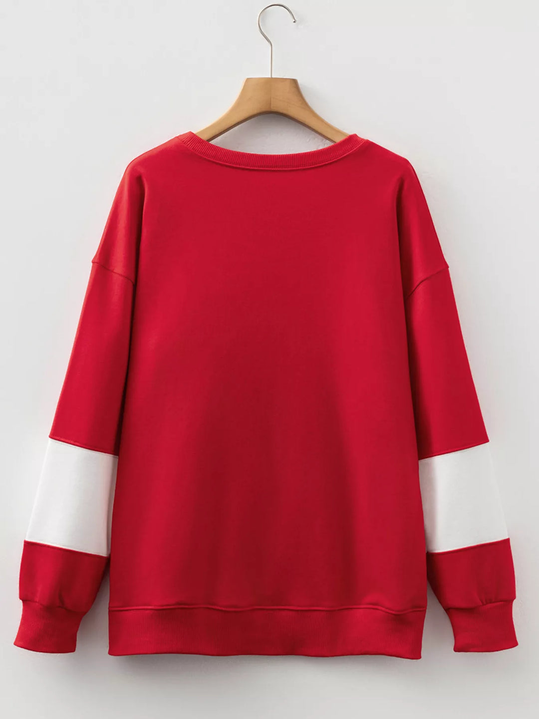 Colorblock drop-shoulder oversized crew neck sweatshirt