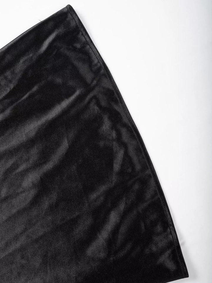 High-waist satin maxi skirt with bow waist trim