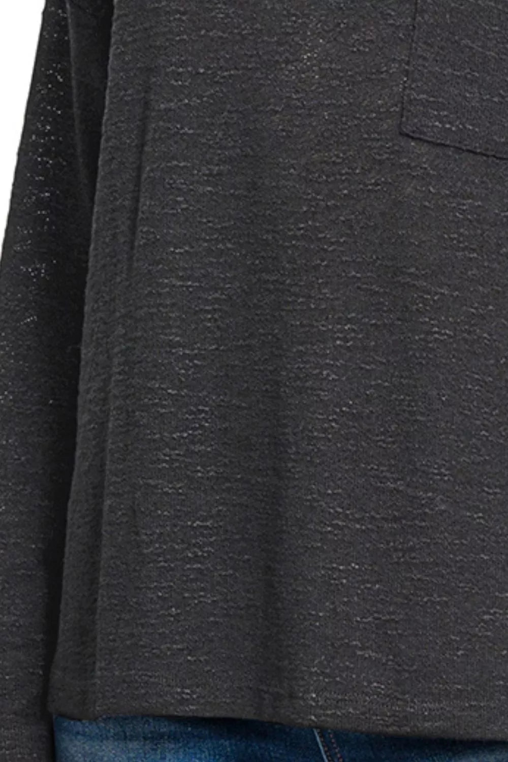 Relaxed slub knit long sleeve pocket tee