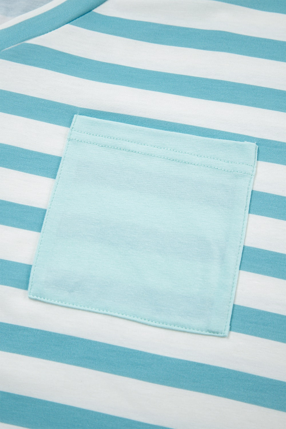 Striped V-neck tee with chest patch pocket