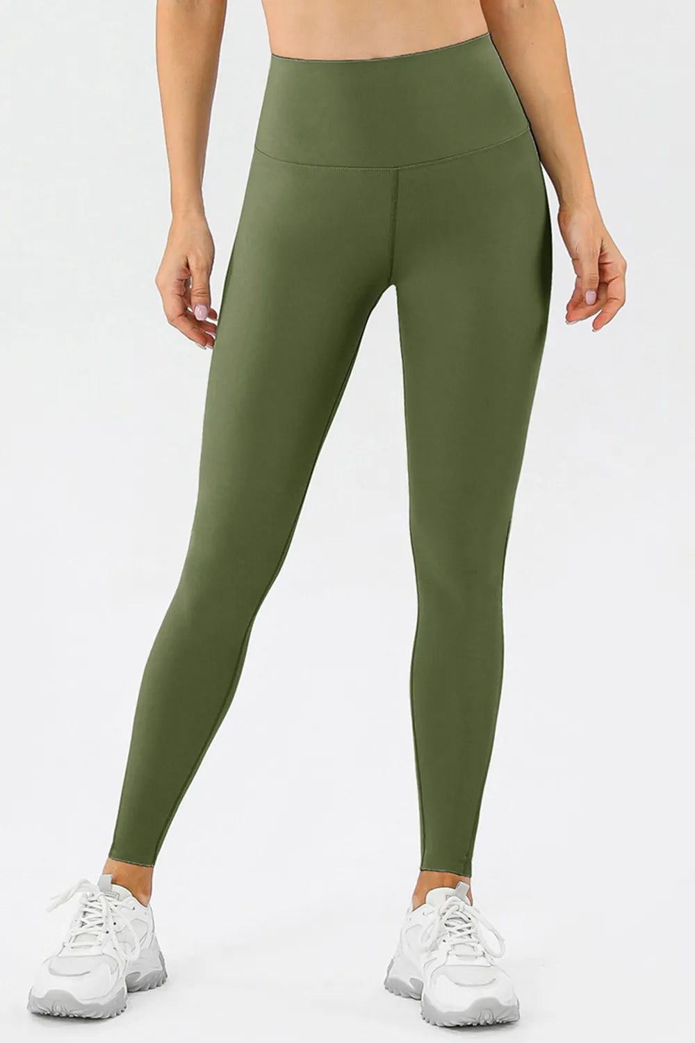 Matcha Green High-waisted skinny full-length workout leggings