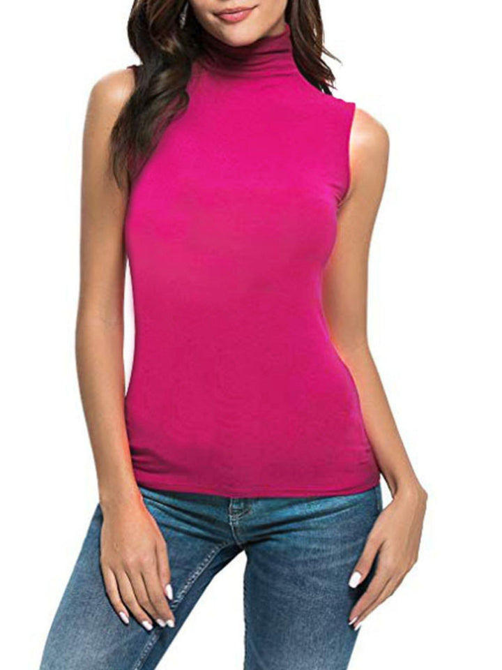 Paohong Sleeveless turtleneck slim-fit knit top