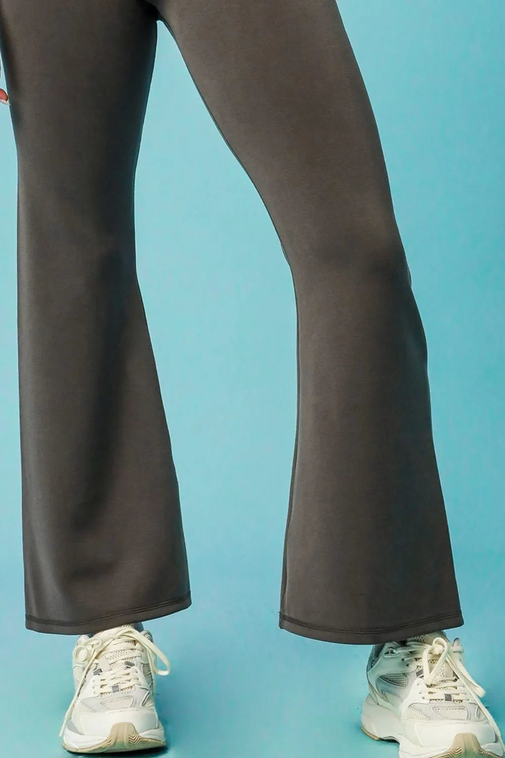 High-waisted flare leggings with drawstring waist