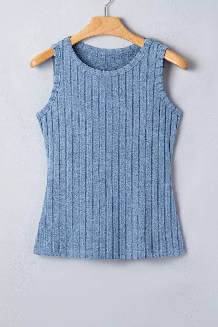 Slim ribbed mineral wash tank top