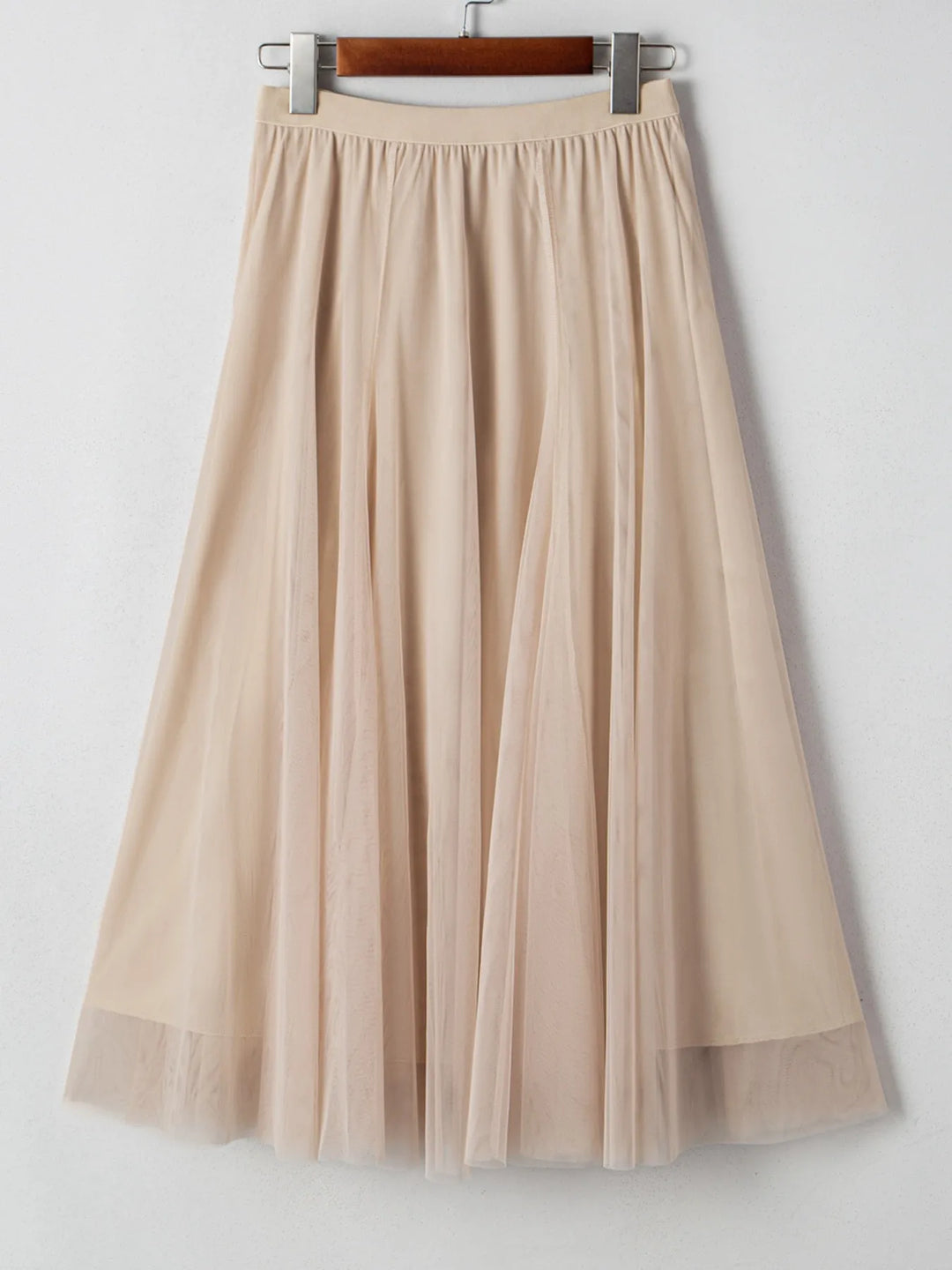 High-waist pleated flowy midi skirt