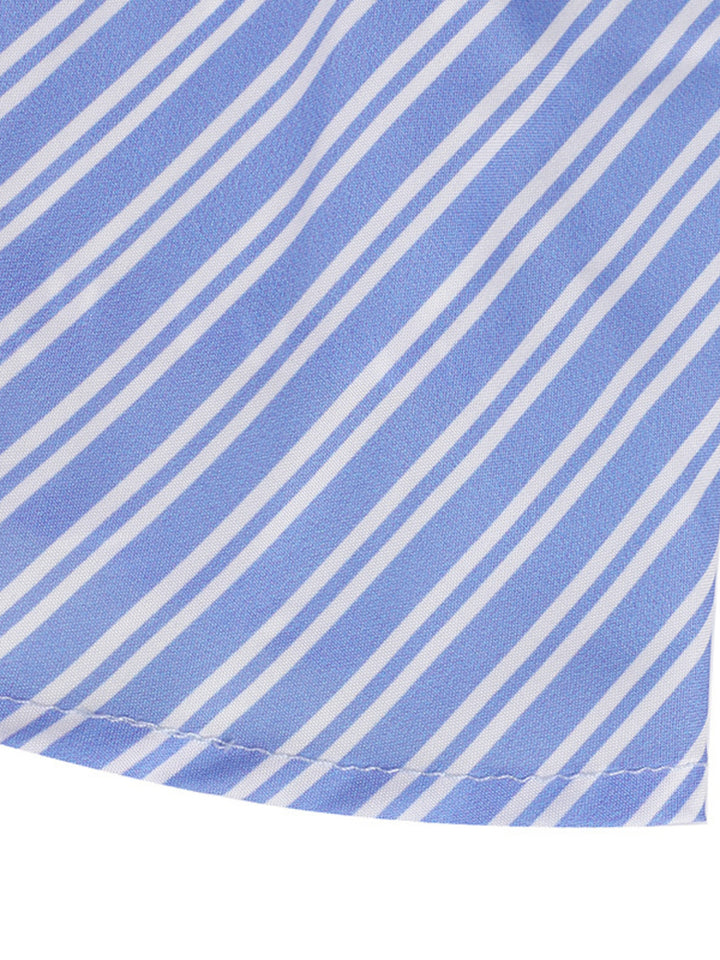 Striped tie-front peplum cami with spaghetti straps