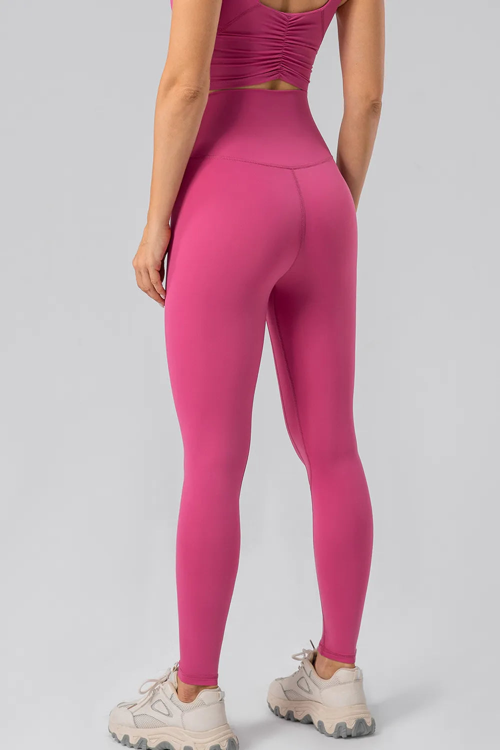 High-waist wide-waistband full-length active leggings