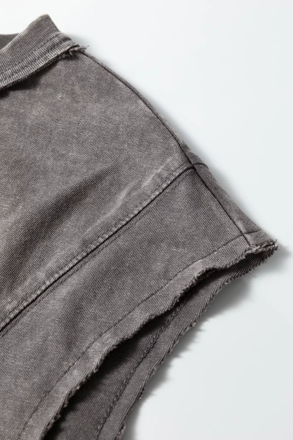 Mineral wash boxy cap sleeve cotton top
