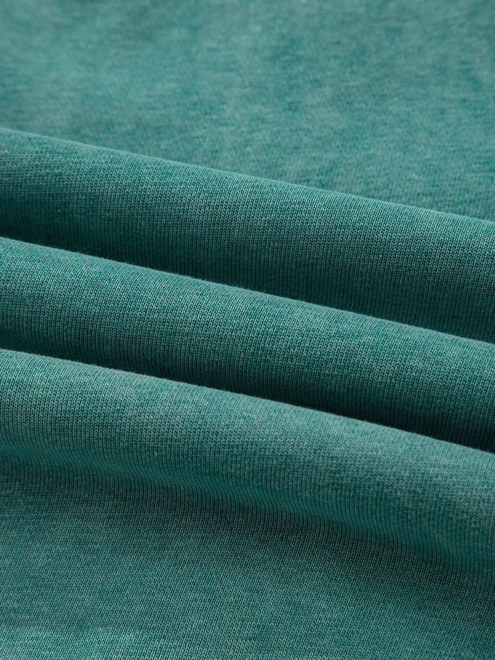 Mineral wash half-zip pullover with kangaroo pocket