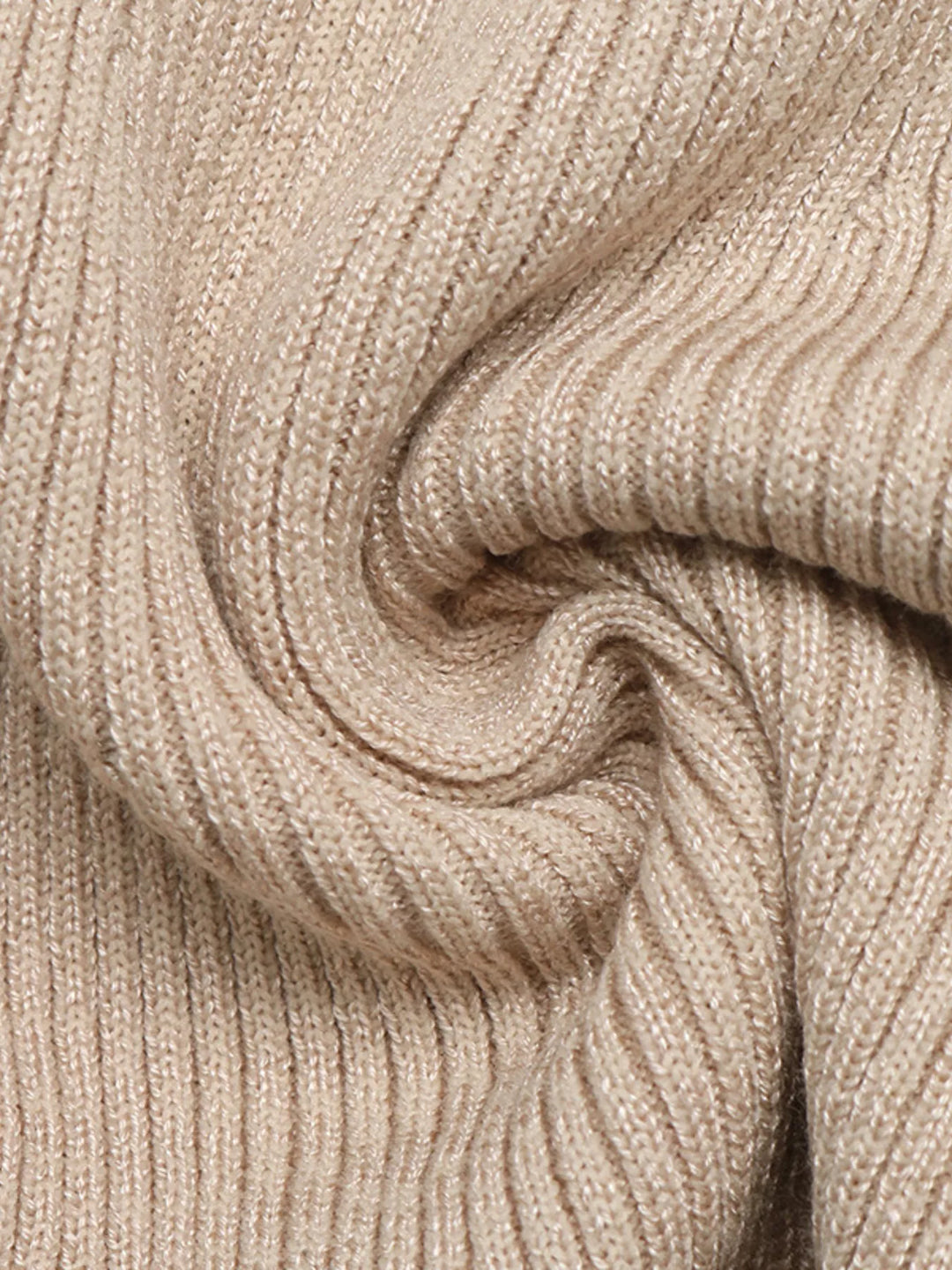 Ribbed knit mock neck flare sleeve mini sweater dress