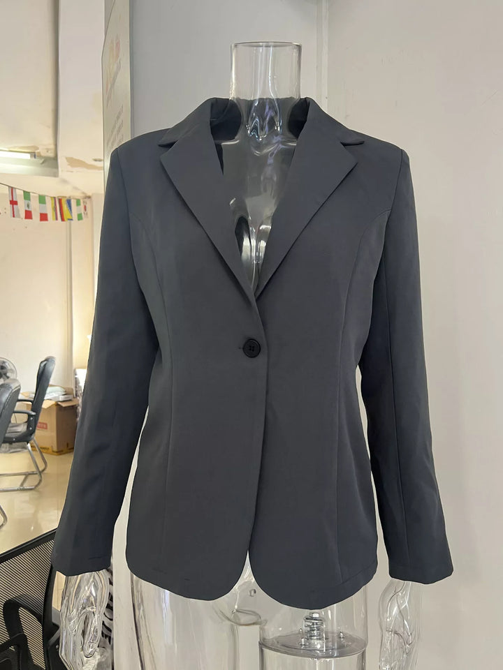 Slim-fit single-button blazer with notched lapels