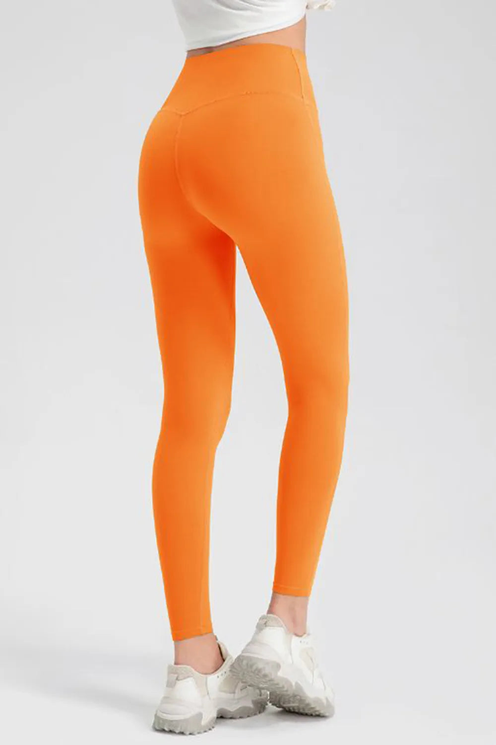 High-waisted skinny active leggings with wide waistband
