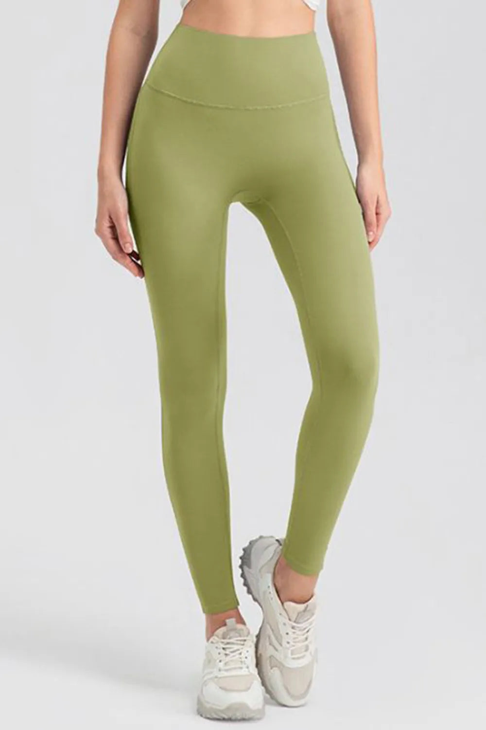 High-waisted skinny active leggings with wide waistband