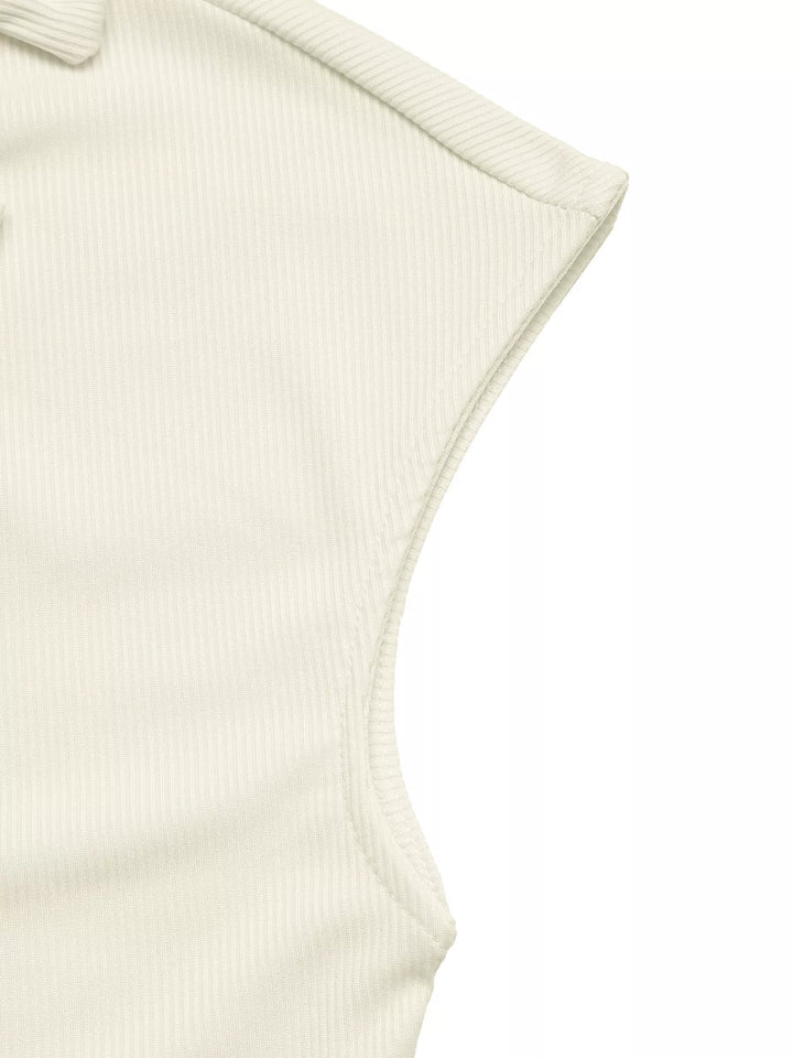 Ribbed knit cap sleeve V-neck top with bow trim
