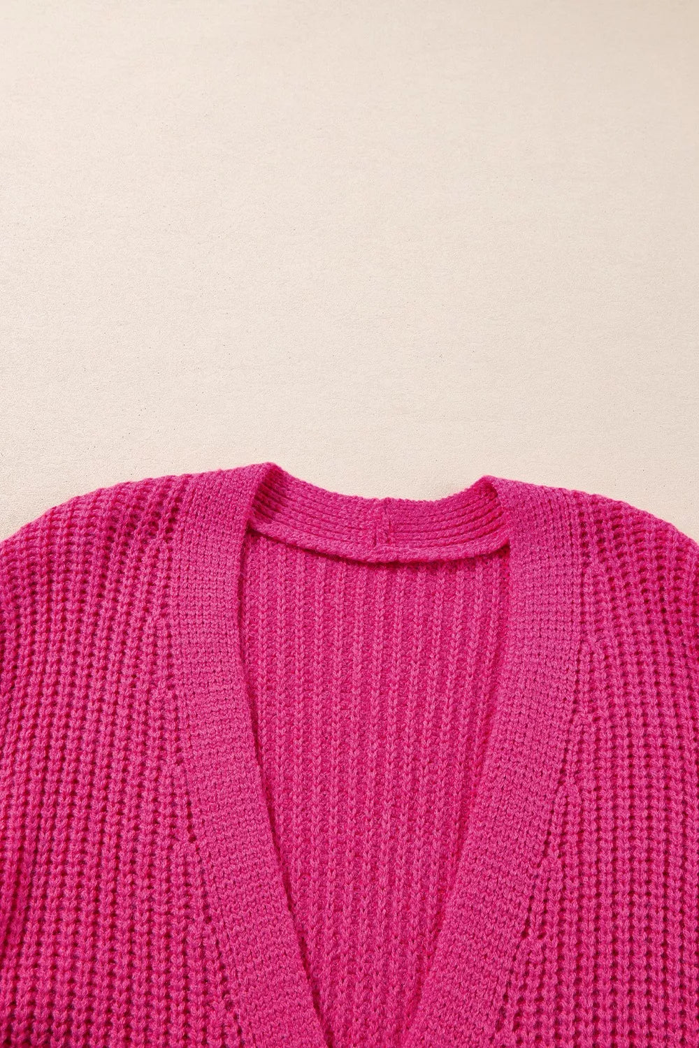 Chunky ribbed knit button-down cardigan