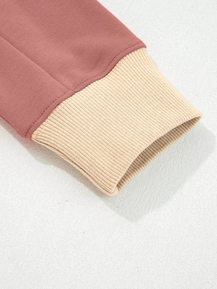 Star patch drop-shoulder sweatshirt with contrast panels
