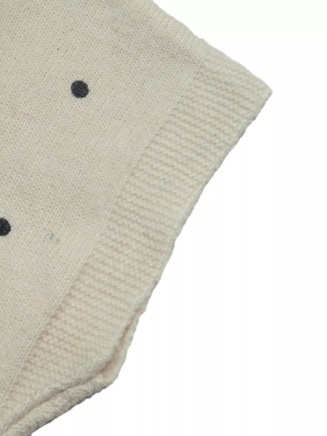 Polka dot short sleeve knit sweater with ribbed trim