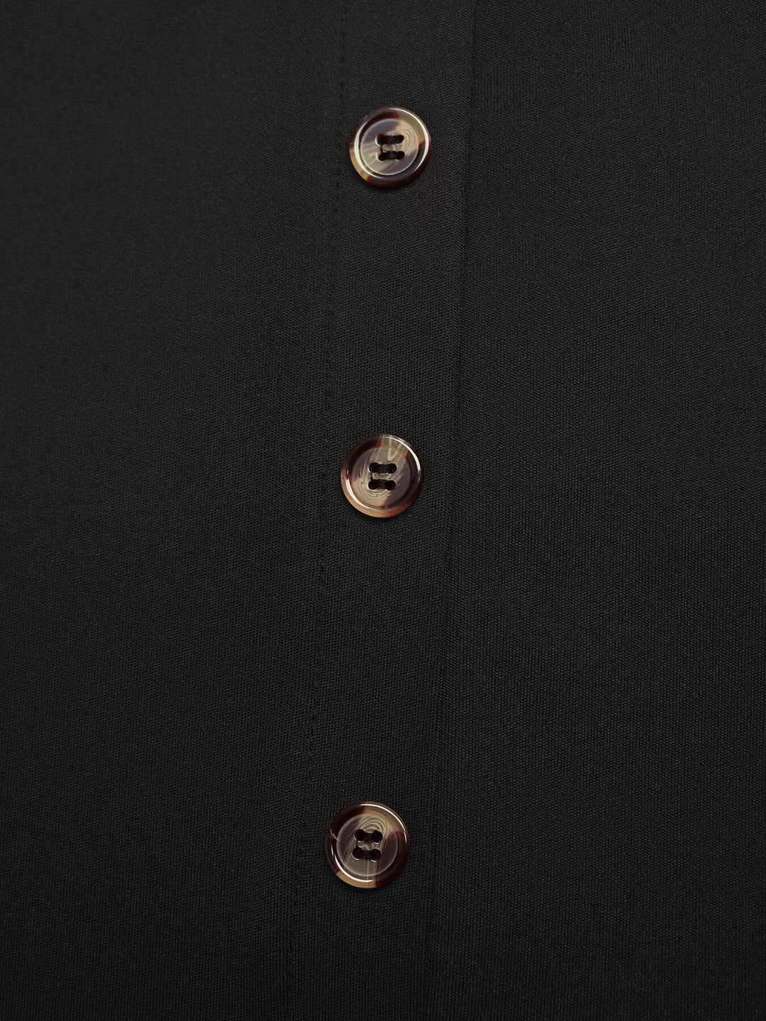 Button-front high-rise midi skirt with flap pockets and front slit